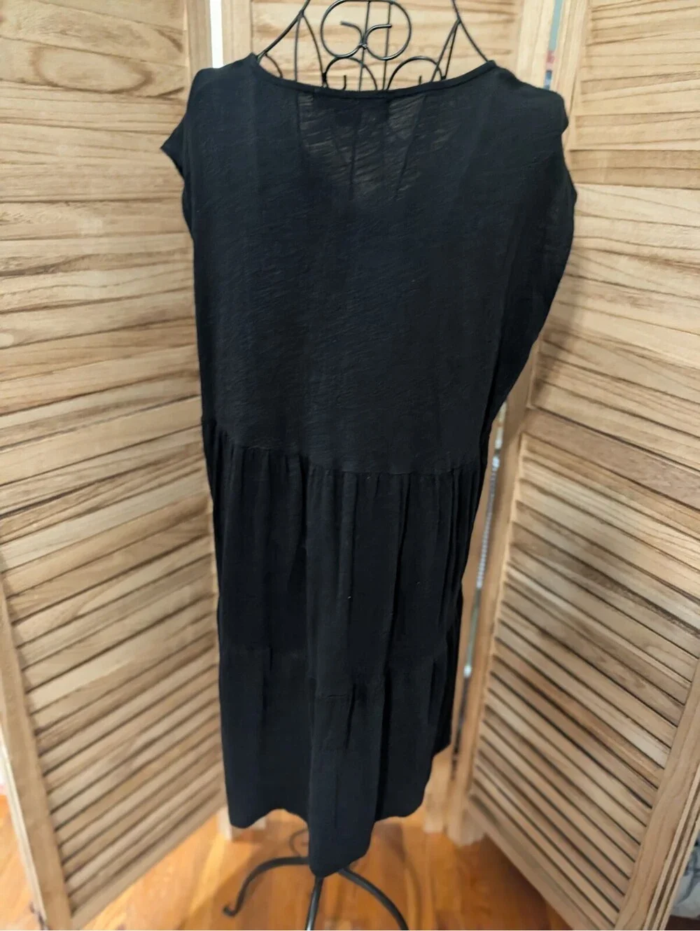 SANCTUARY Women's Black Summer Skimmer Dress Size XL V-Neck Cap Sleeve $89